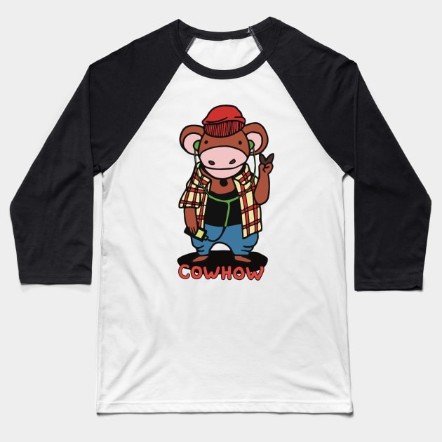 cool cow , cowhow Baseball T-Shirt by marina63